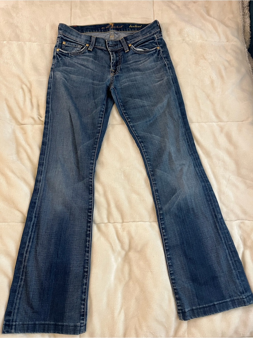 7 For All Mankind Dark Blue Flare Bootcut Jeans
